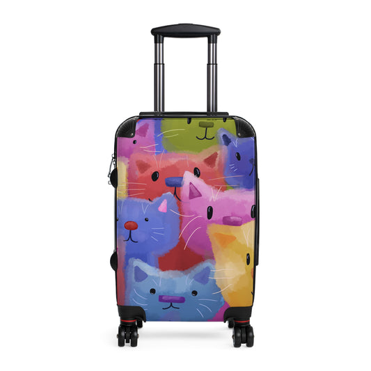 Colorful Rainbow Cat Suitcase - Perfect for Pet Lovers and Travel Enthusiasts