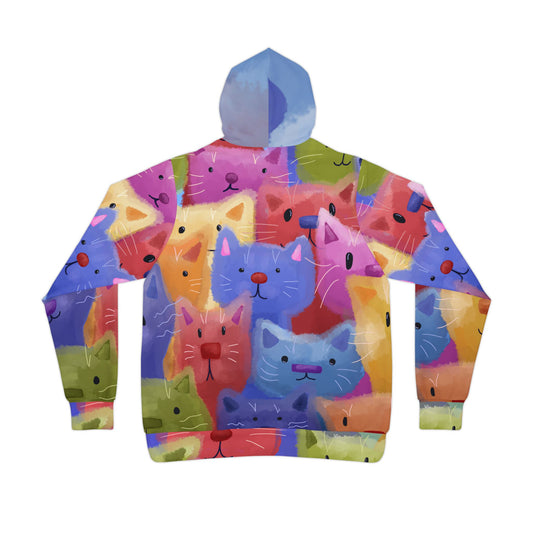 Colorful Cat Hoodie, Cute Animal UNI_SEX Sweatshirt, Fun Gift for Cat lovers